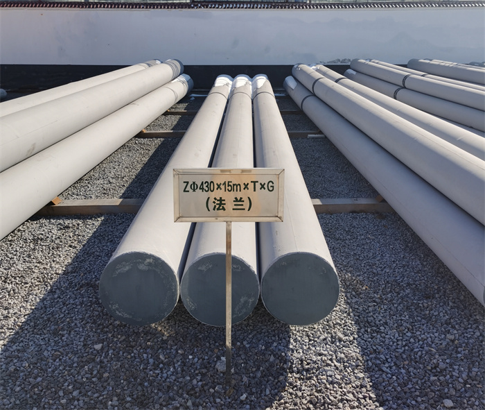 阜平430×15米×T×G法兰水泥杆